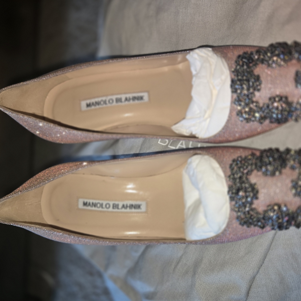 Manolo Blahnik Pink Embellished Women's Shoes